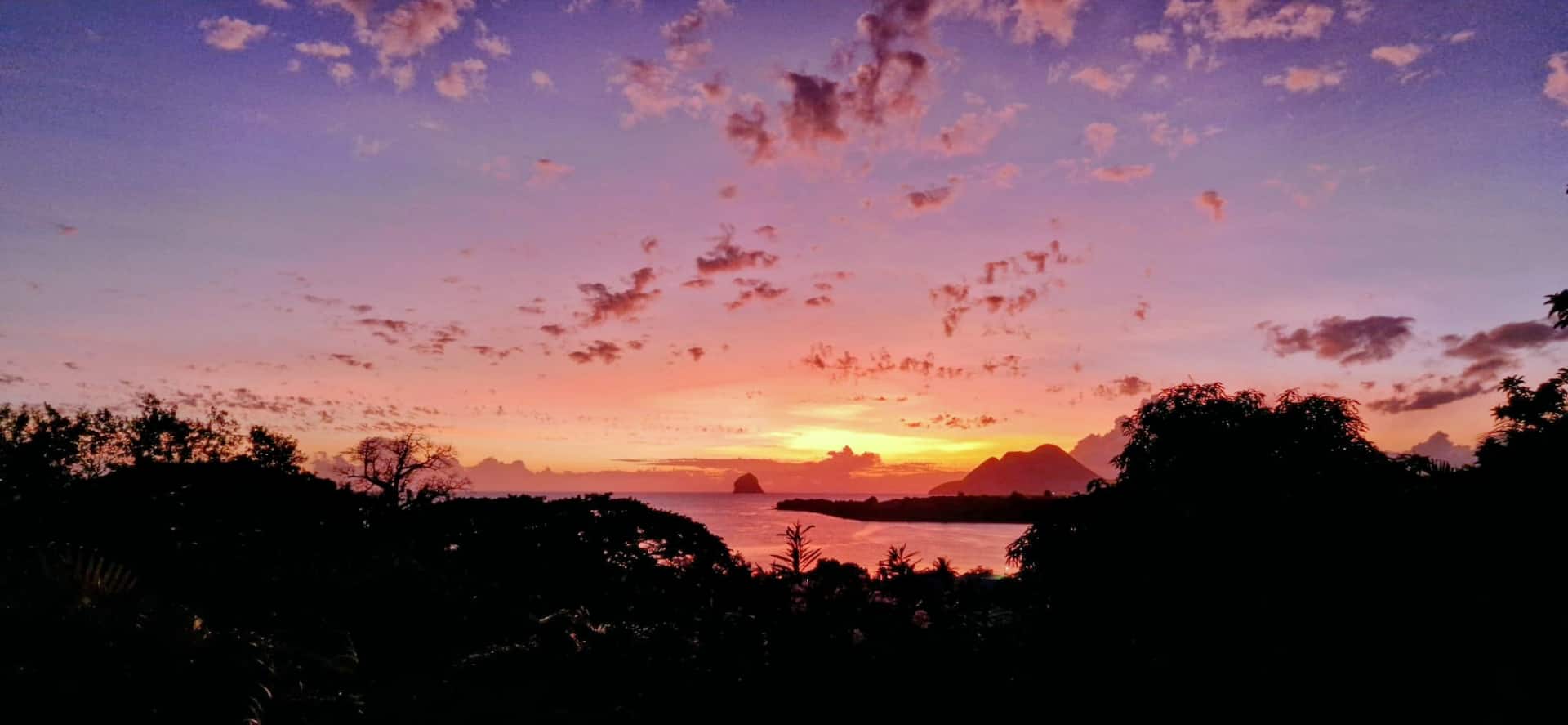 Coucher de soleil sur la mer des Caraïbes